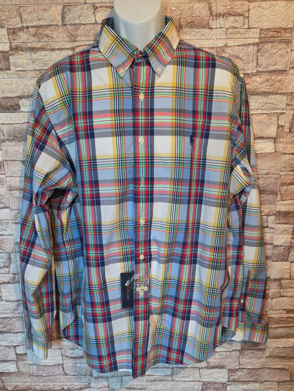 Ralph Lauren Men's Multicolor Plaid Button-Down Shirt Brand New